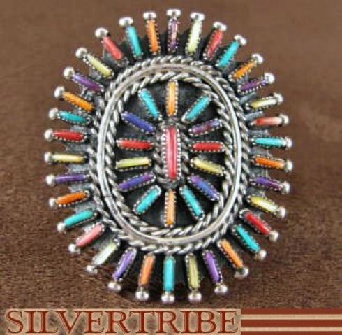 Multicolor Turquoise Sterling Silver Silver Ring Size 6-1/4 RS41680